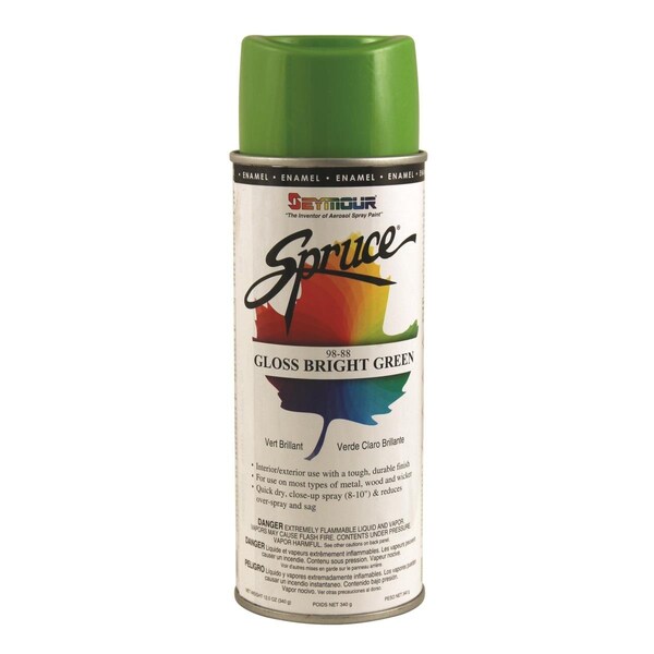 Seymour Of Sycamore 16 oz Spruce General Use Enamels Spray Paint, Gloss Bright Green, 12PK SE488713 - main
